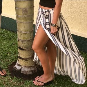 Soft linen wrap skirt